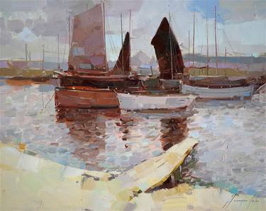 Print of Impressionism Boat Paintings by Vahe Yeremyan