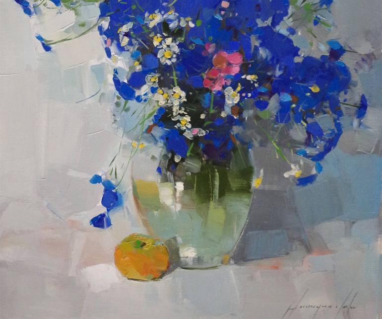 Original Impressionism Floral Painting by Vahe Yeremyan
