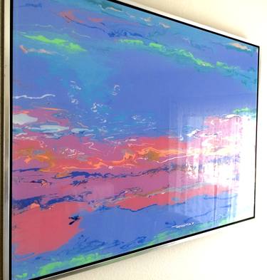 Abstract, Vibrant Emotion, Unique style on plexiglass, Handmade art, Large size, Framed thumb