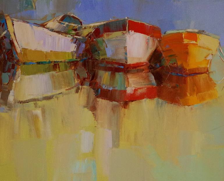 Original Impressionism Boat Painting by Vahe Yeremyan