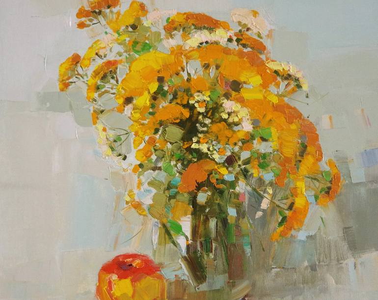 Original Fine Art Floral Painting by Vahe Yeremyan