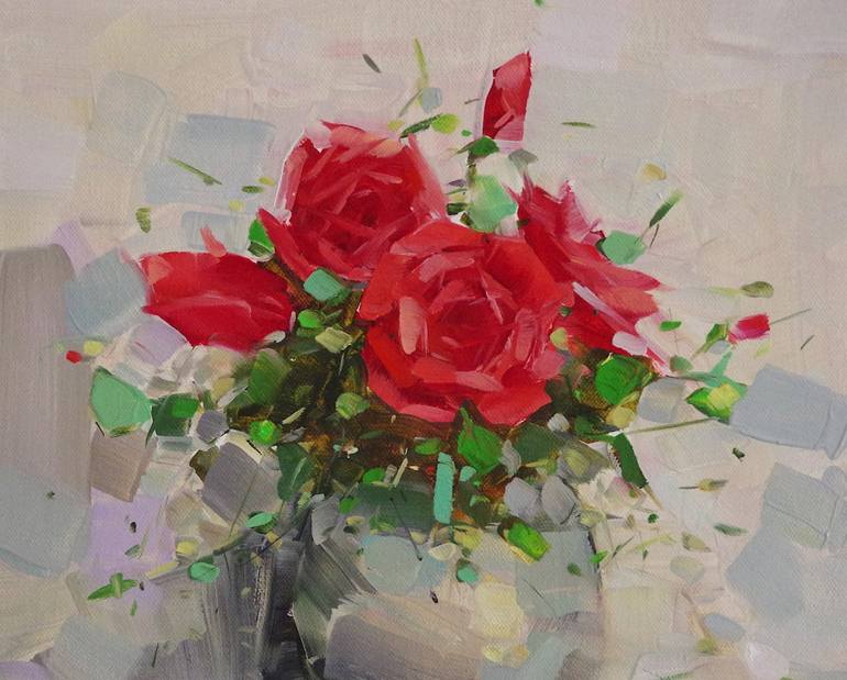 Original Fine Art Floral Painting by Vahe Yeremyan