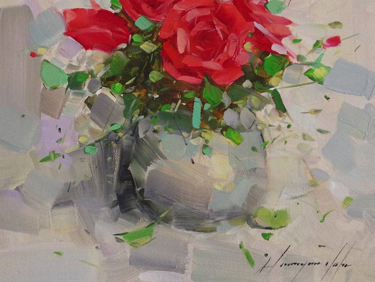 Original Fine Art Floral Painting by Vahe Yeremyan