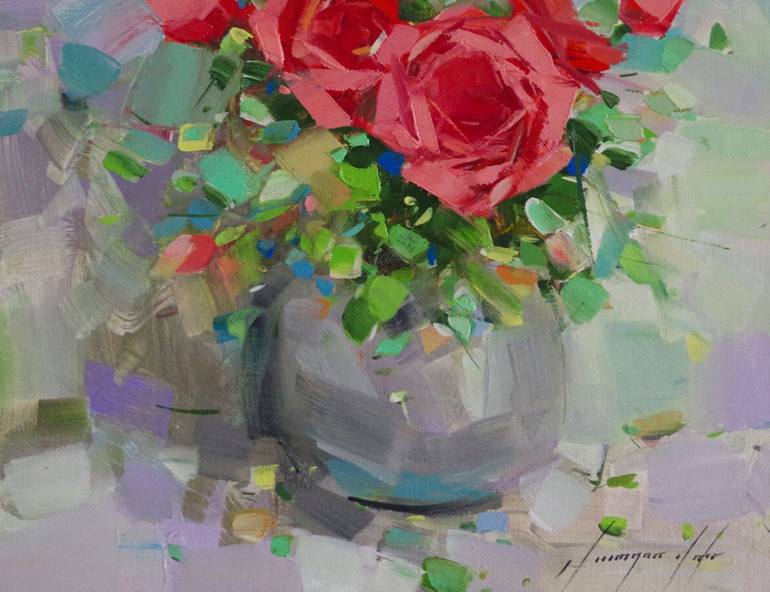 Original Fine Art Floral Painting by Vahe Yeremyan