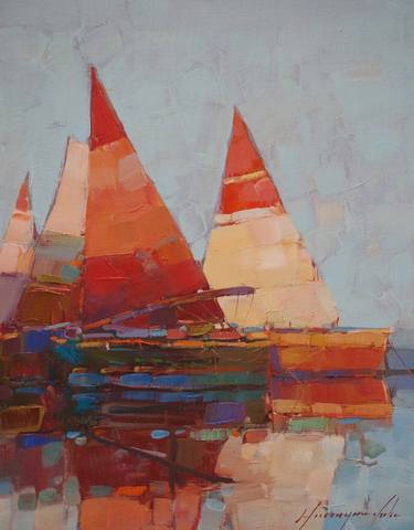 Print of Fine Art Sailboat Paintings by Vahe Yeremyan