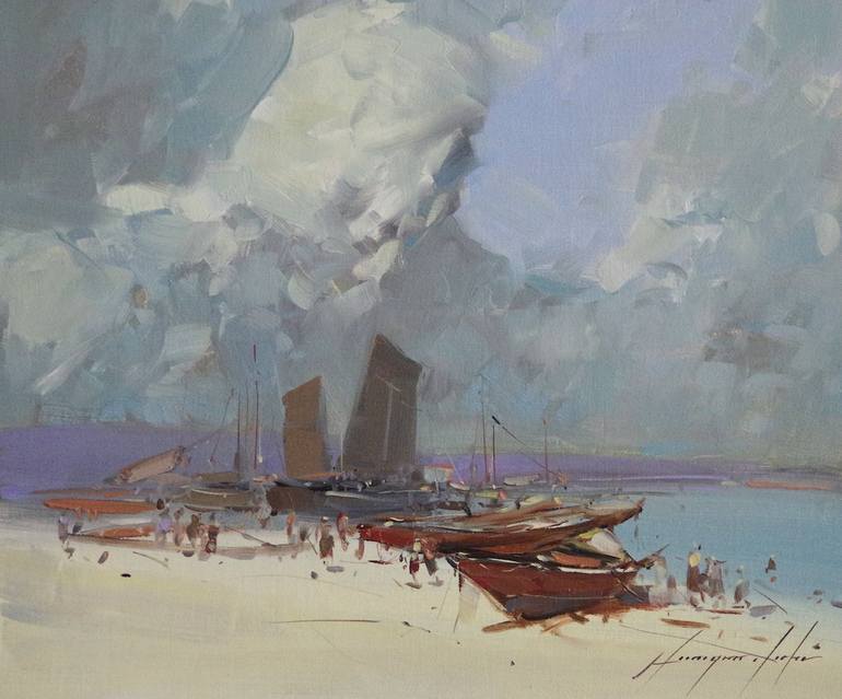 Original Fine Art Seascape Painting by Vahe Yeremyan