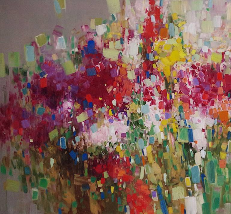 Original Expressionism Floral Painting by Vahe Yeremyan