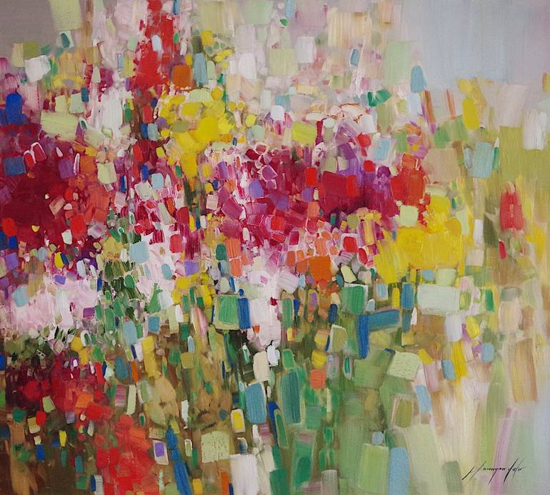 Original Expressionism Floral Painting by Vahe Yeremyan