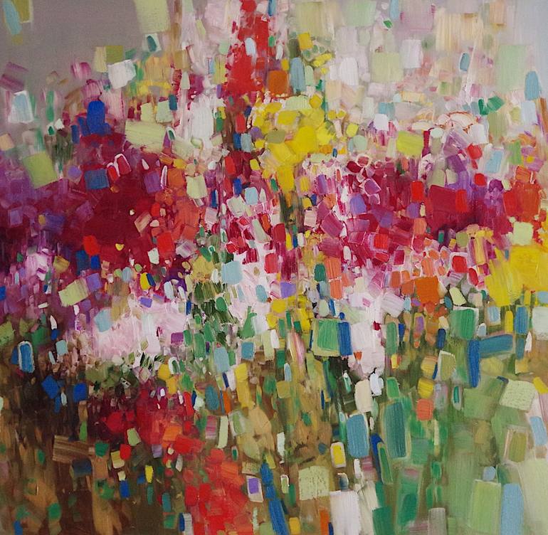 Original Expressionism Floral Painting by Vahe Yeremyan