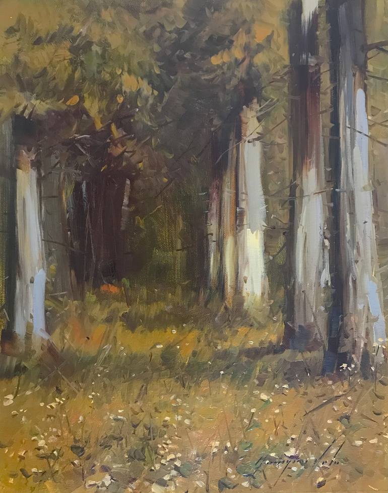 Autumn Trees, Landscape oil Painting, Handmade artwork Painting by Vahe ...