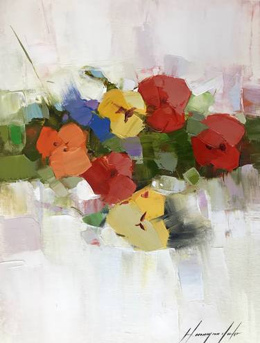 Print of Impressionism Floral Paintings by Vahe Yeremyan