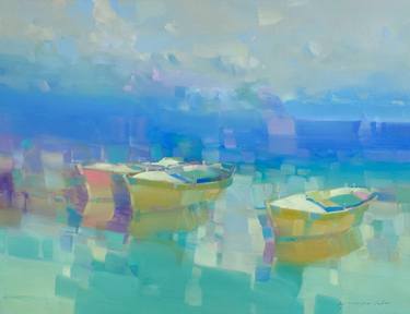 Print of Impressionism Boat Paintings by Vahe Yeremyan