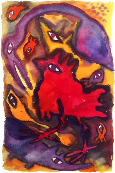 Print of Expressionism Animal Paintings by Cecilia Waxberg