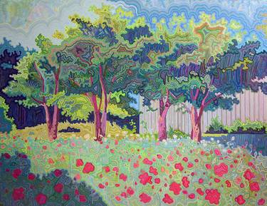 Original Fine Art Garden Paintings by Dagyeom Lee