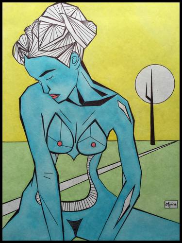 Original Cubism Nude Paintings by Mood Conyers