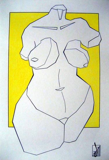 Original Nude Drawing by Mood Conyers