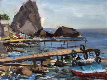 Original Impressionism Boat Paintings by Julia Bilenko