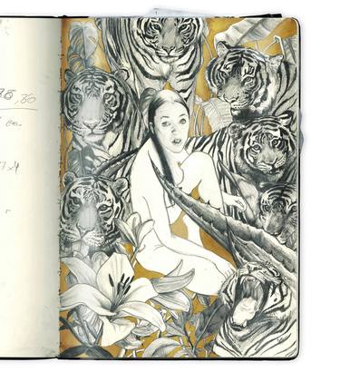 Original Art Deco Women Drawings by Daniel Bo