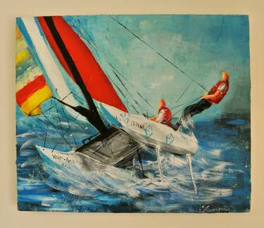Original Fine Art Boat Paintings by Cristina Gavanescu