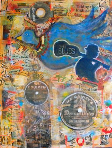 Original Abstract Expressionism Music Collage by Nalini Cook