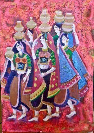 Original Folk People Paintings by Nalini Cook