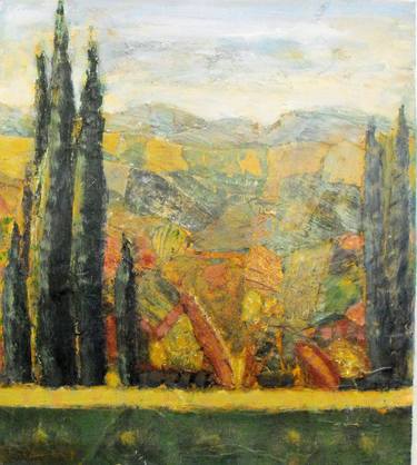 Original Expressionism Landscape Collage by Nalini Cook