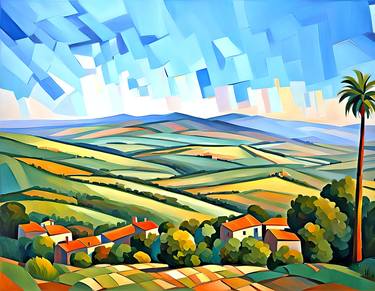 Original Abstract Expressionism Landscape Mixed Media by Yaakov Herevon