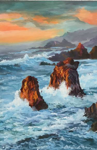 Print of Seascape Paintings by Ram Mohan