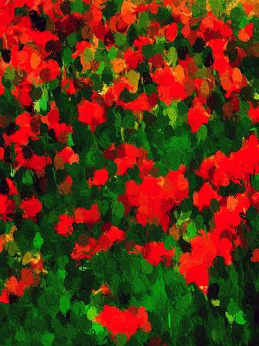 Print of Impressionism Floral Mixed Media by Claudio Arango