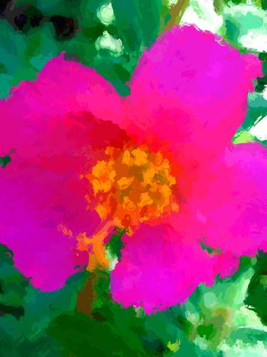 Print of Expressionism Floral Mixed Media by Claudio Arango