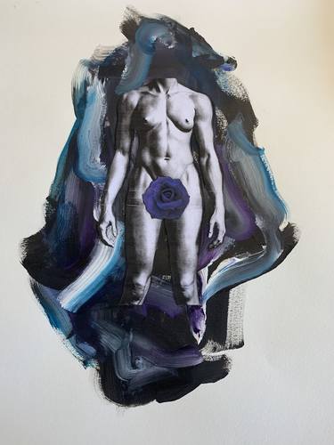 Original Figurative Nude Collage by Larry Richardson