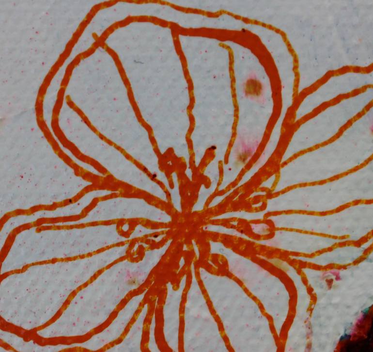 Original Art Deco Floral Painting by Sandrine Pelissier