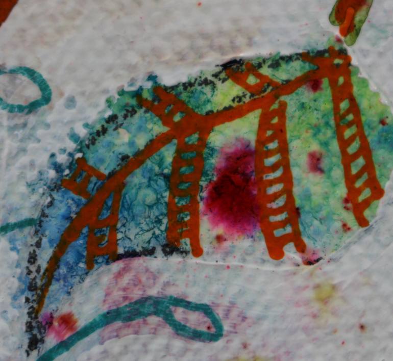 Original Art Deco Floral Painting by Sandrine Pelissier