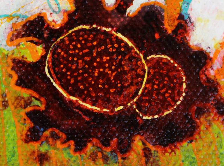 Original Art Deco Floral Painting by Sandrine Pelissier