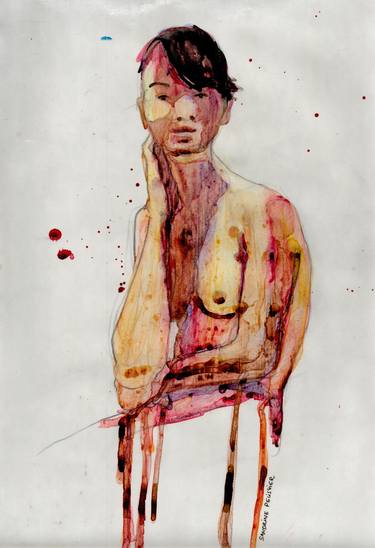 Print of Figurative Nude Paintings by Sandrine Pelissier