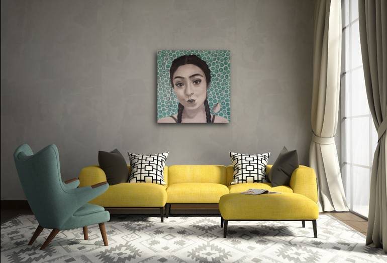 Original Portrait Painting by Sandrine Pelissier