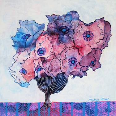 Original Illustration Floral Paintings by Sandrine Pelissier