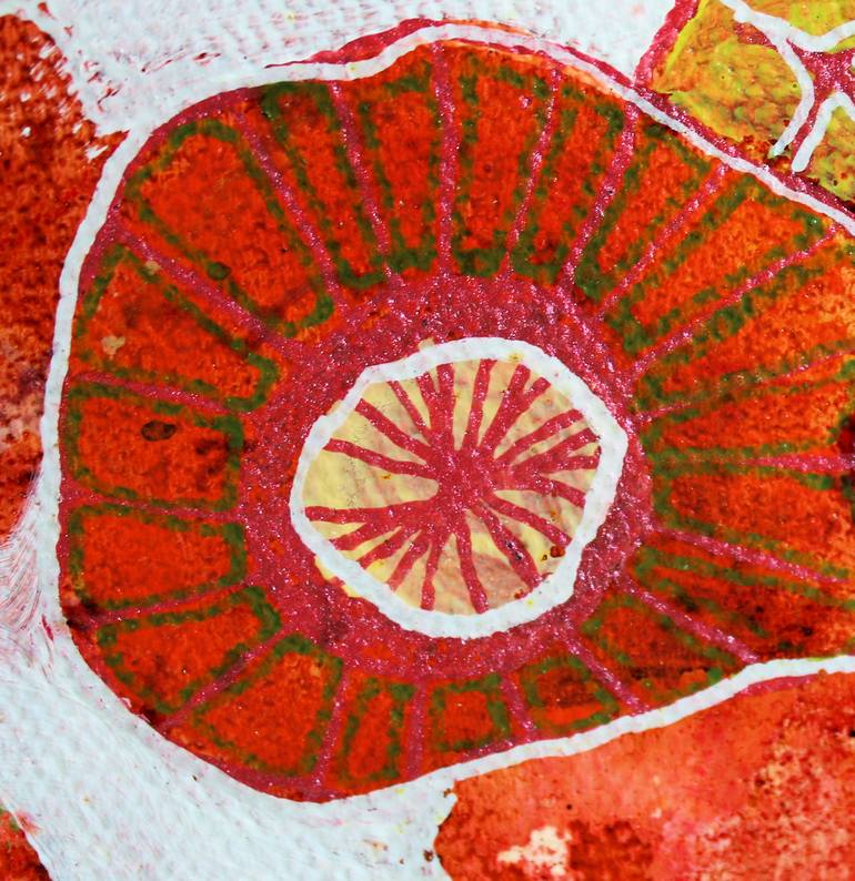 Original Art Deco Floral Painting by Sandrine Pelissier