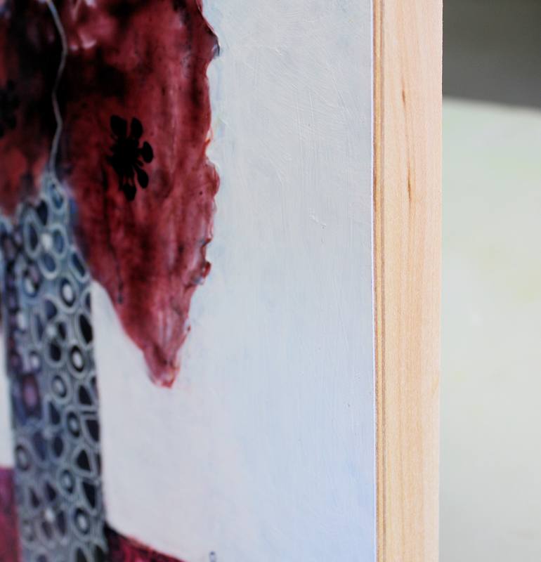 Original Art Deco Floral Painting by Sandrine Pelissier