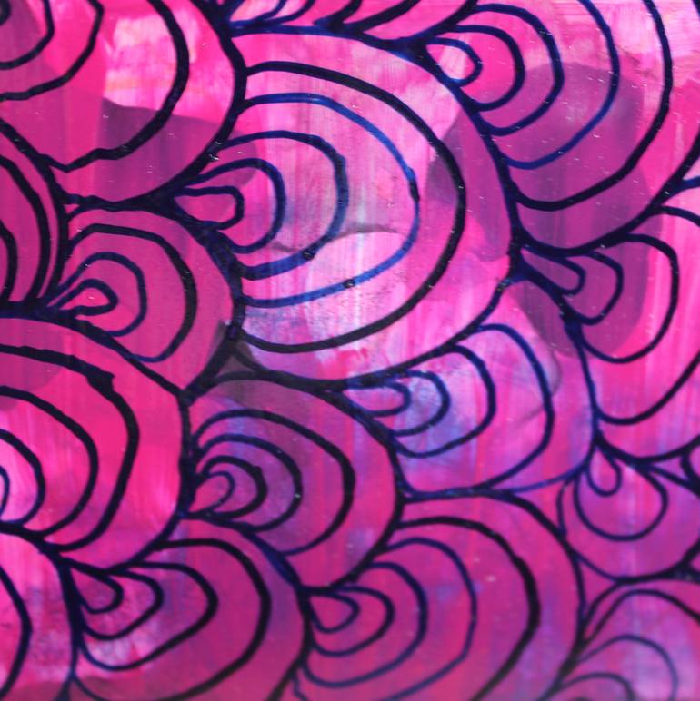 Original Art Deco Floral Painting by Sandrine Pelissier