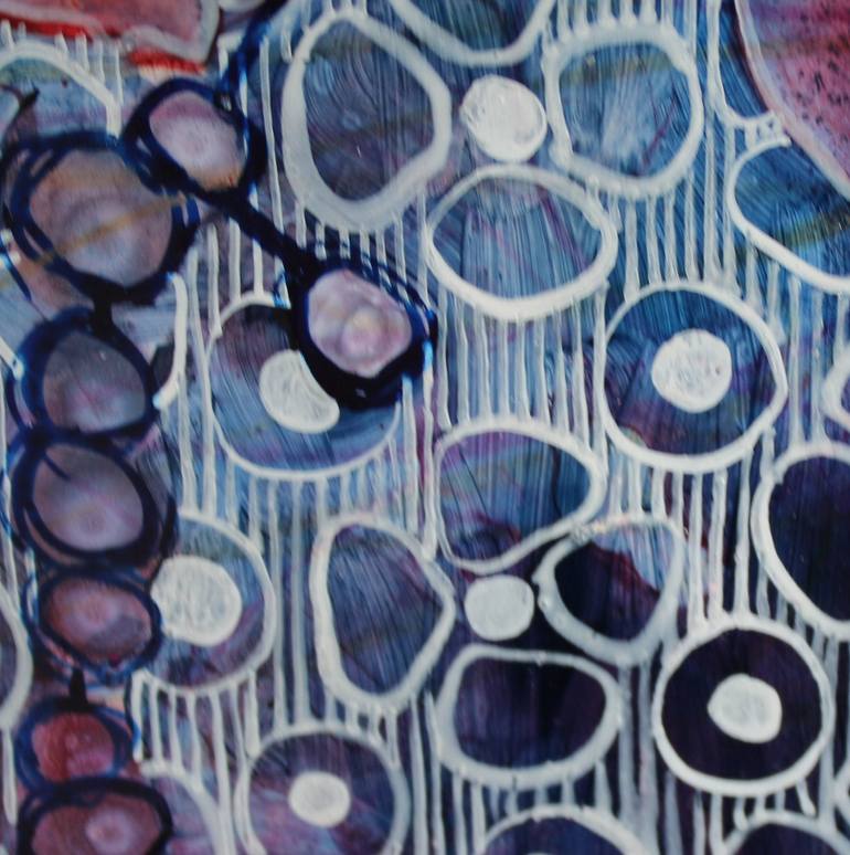 Original Art Deco Floral Painting by Sandrine Pelissier