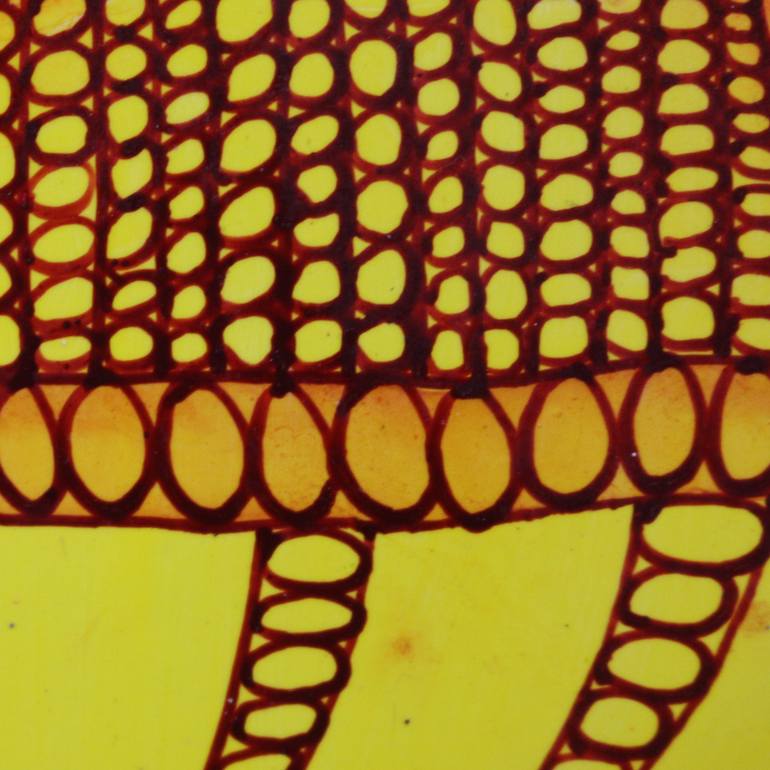 Original Art Deco Floral Painting by Sandrine Pelissier