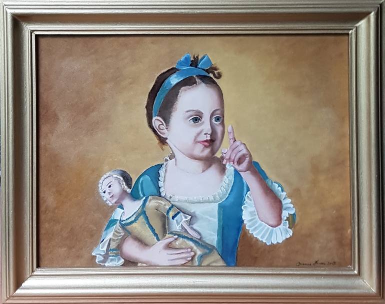 Original Realism Children Painting by Dianne Hamer