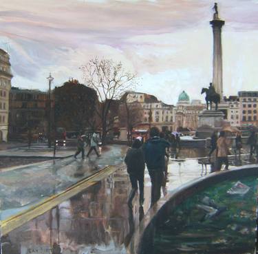 Trafalgar square rain storm thumb