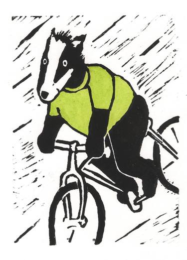 Original Figurative Bicycle Printmaking by Cecilia Rouncefield