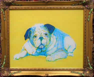 Original Figurative Dogs Paintings by Cecilia Rouncefield