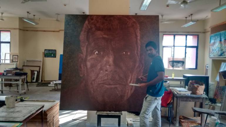 Original Photorealism Portrait Painting by Raj yadav