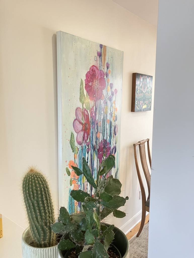 Original Abstract Expressionism Floral Painting by Sylvie Demers