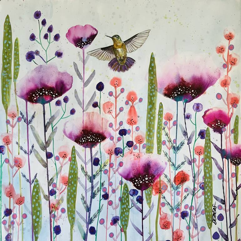 Print of Abstract Expressionism Floral Paintings by Sylvie Demers