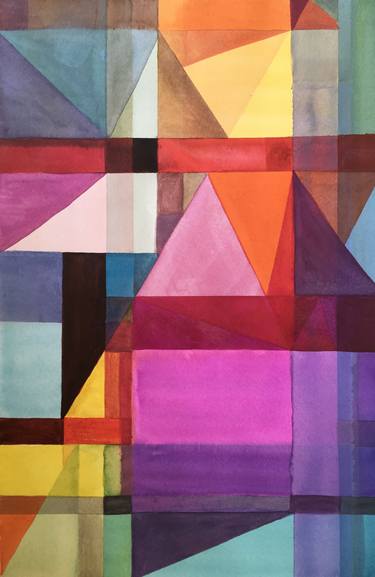 Original Art Deco Abstract Paintings by Sylvie Demers